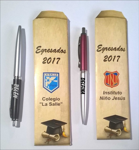 10 Boligrafo Grabado Laser Con Estuche Souvenir Egresados