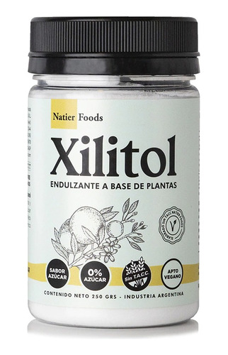 Xilitol Endulzante Natier  Aptodiabeticos  Keto Vegano 250gr