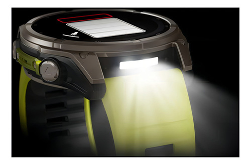 Brazalete Garmin Fenix 8 Solar Sapphire (51 mm) con Carcasa Gris y Verde Lima y Bisel Gris