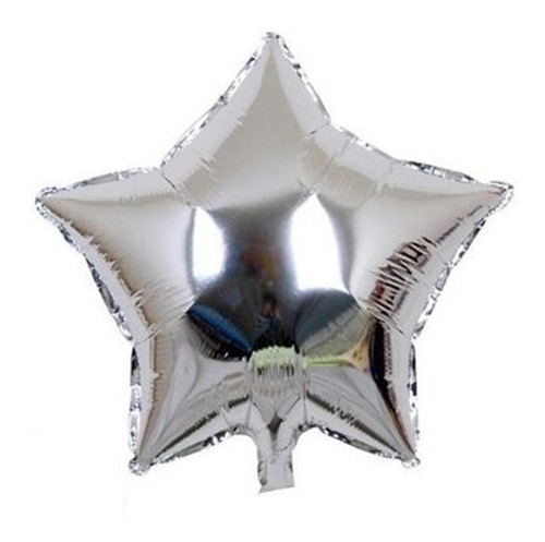 Balão Metalizado Estrela Prata 45x45cm - Kit 10 Balões