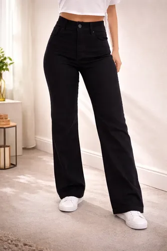 Calça Jeans Wide Leg Feminina Cintura Alta Sem Lycra Stillge