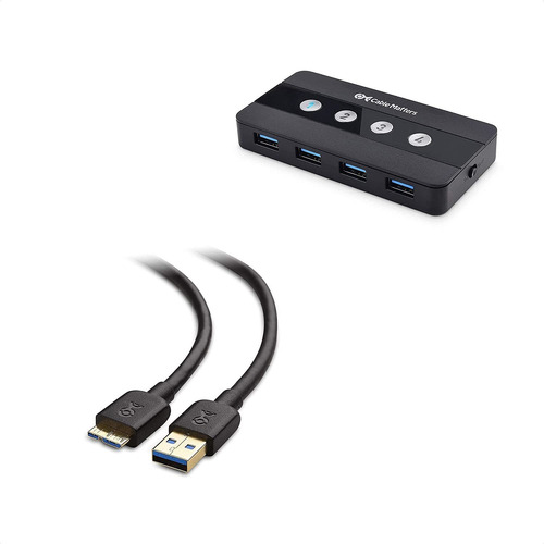 Hub Usb 3.0 4 Puertos + Cable Usb A Micro-b Usb