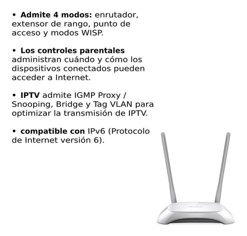 Imagen 5 de 7 de Router TP-Link TL-WR840N blanco 110V/220V