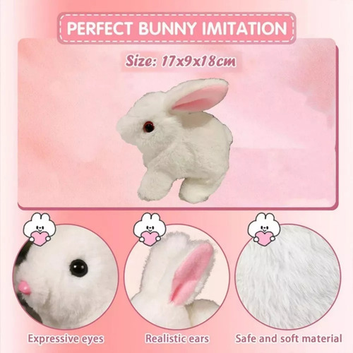 D Conejito De Pascua Eléctrico De Peluche Que Camina Y Hace