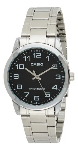 Reloj Casio Mtp-v001d-1 Estándar De Acero Inoxidable Negro P