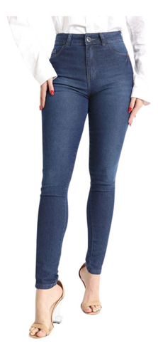 Calça Biotipo Feminina Skinny Em Jeans Escuro