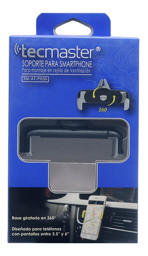 Imagen 3 de 3 de Tecmaster Soporte Celular Para Rejilla Ventilación 360°