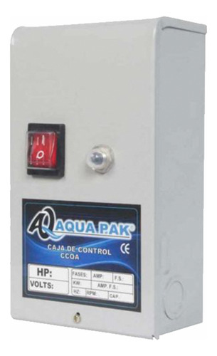 Caja De Control Aqua Pak Ccqa 3/4230 Para Bomba Sumergible / 3/4 Hp 0.55kw 230v (monofásico) / Caja De Control Para Motor Sumergible Monofásico
