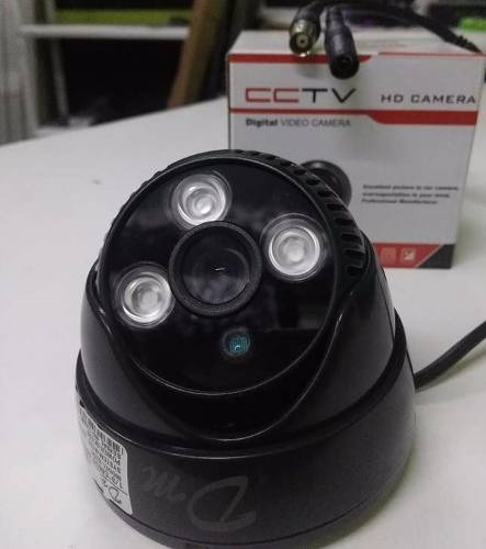 Camara Seguridad Domo Cctv 480tvl Para Dvr  3 Led Negra