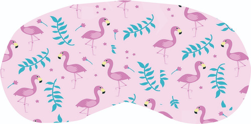 Antifaz Mascara Tapaojos Para Dormir Con Onda Rosa Flamencos