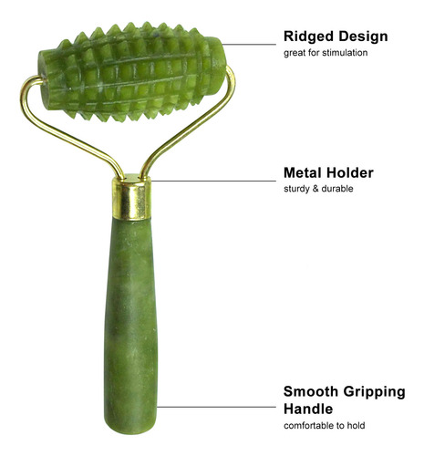 Jade Roller Kit: Masajeador Facial Natural Y Raspador Para M