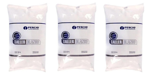 Pack 3 Bolsas Yeso Taller Blanco Pescio X 1 Kg Dental