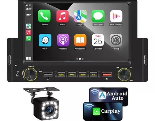 Estereo Pantalla 1din Radio Carplay Inalámbrico Android Auto