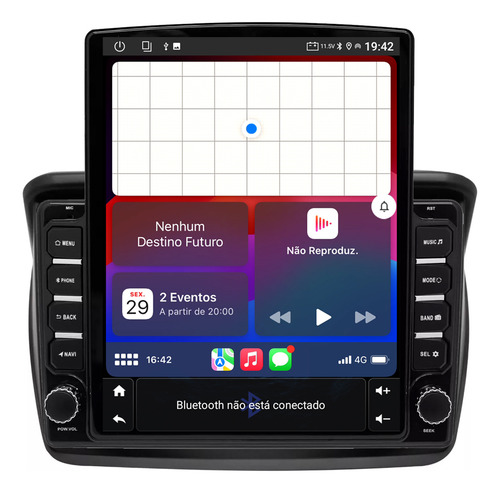 Central Multimidia Tesla L200 10/16 9,7p Octacore 4gb 64gb Cor Preto