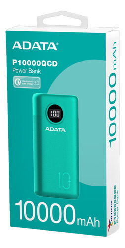 Power Bank Portátil Adata 10000mah P100000 Usb C Verde Verde