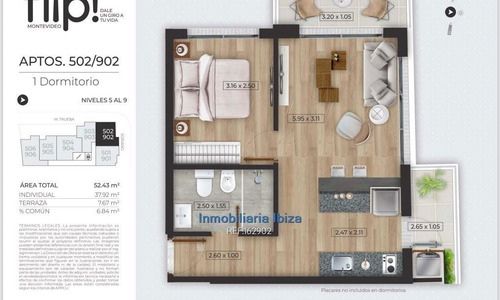 Imagen 9 de 15 de Cordón Sur Proyecto 1 Dormitorio Desde U$d 124.500