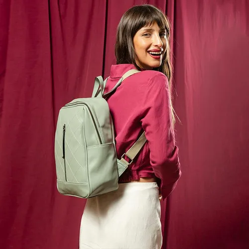 Mochila Theran - Lincoln's Color Menta Pastel Diseño de la tela Liso