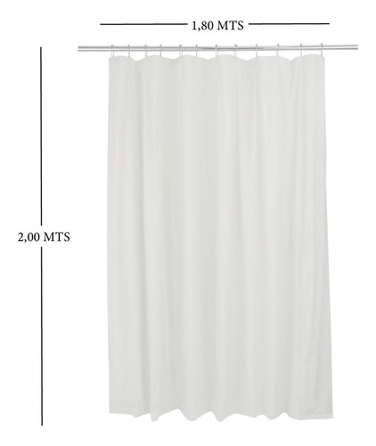 Imagen 2 de 3 de Protector Cortina De Pvc Antihongos De 2,00 Metros De Alto