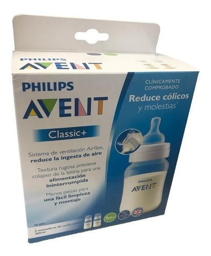 Set 2 Mamaderas Avent Philips Classic De 260 Ml