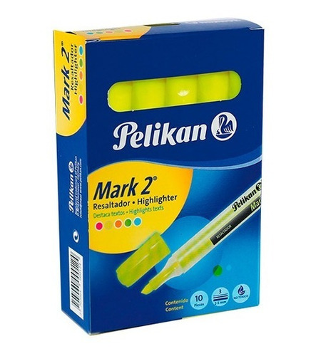 Resaltador Pelikan Mark2 Amarillo Caja X 10 Unidades