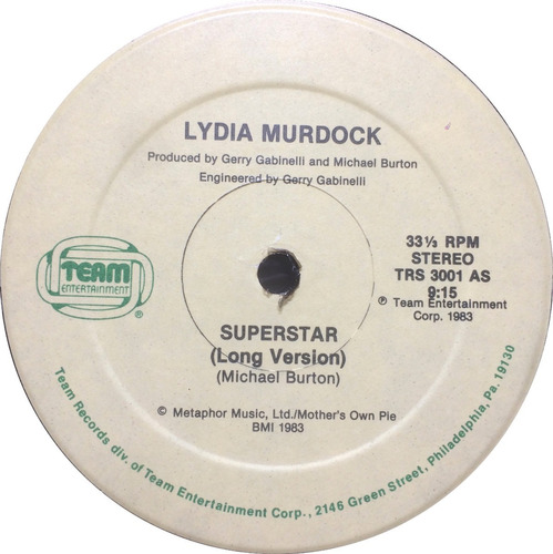 Vinilo Lydia Murdock Superstar Maxi Usa 1983