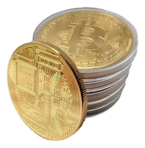 10 Monedas Bitcoin Btc Onza 40mm Criptomoneda Con Capsul