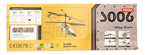 Helicóptero Rc Syma S006 Con Bateria Nueva (Usado)