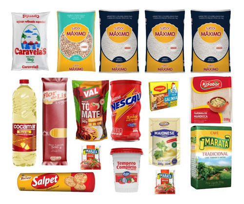 Cesta De Alimentos Completa 17 Itens - Envio Imediato-rápido