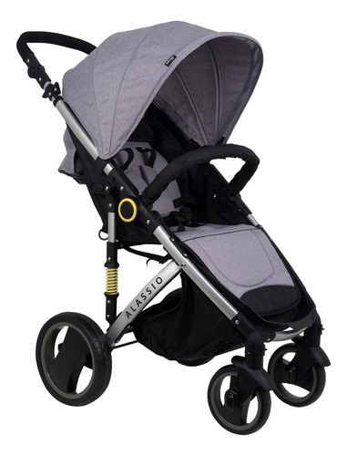 Coche Alassio Belluno Baby Multiposición Manillar Regulable Color Gris Color del chasis Plateado