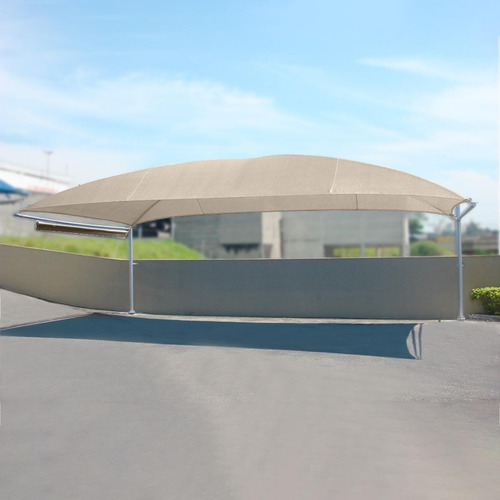 Malla Sombra Reforzada para Exteriores 4x3 Metros Color Crema Laspang Sombreado 90% y Bloqueo Uv 95% Maya Sombra Raschel toldo Beige para Jardin