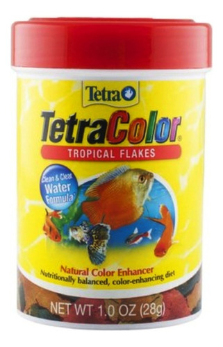 Alimento en escamas para peces tropicales lebiste platy Tetra Color 28g