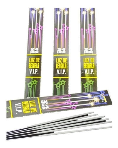 Luz De Bengala Vip 30cm Para Bodas Eventos Navidad 24 Unds