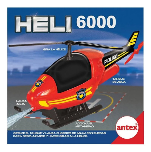 Antex Heli 6000 Helicóptero Policía Con Mecanismo Y Agua