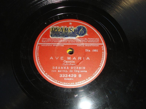 Pasta Deanna Durbin Con Orquesta Decca 1761 1756 C20