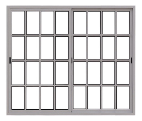 Ventana Con Reja Y Mosquitero 240x150 Vidrio Repartido 4mm Blanco
