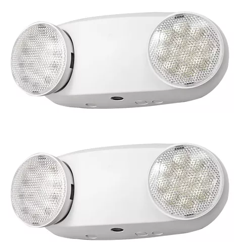 Luces de emergencia LED con dos cabezales ajustables, luces de emergencia  comerciales con batería de respaldo, accesorio de iluminación de salida de