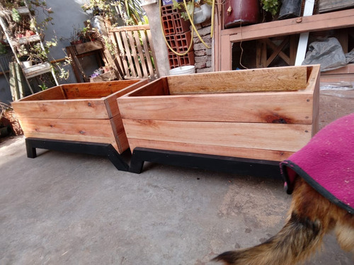 Maceta Madera Huertero Cajón Cantero Jardín Cultivo Balcón Marrón Claro Marrón Oscuro