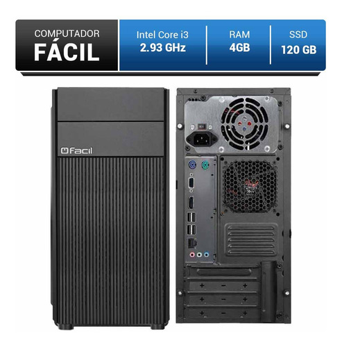 Computador Fácil Intel Core I3 4gb Ddr3 Ssd 120gb