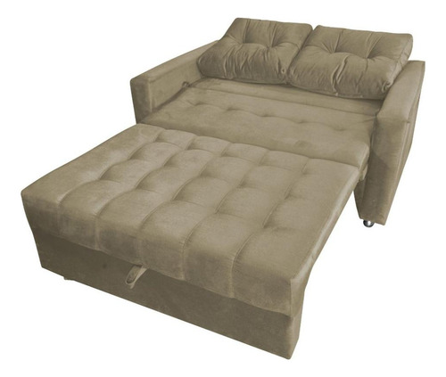 Sofá Cama Casal Drika Veludo Turkey Castor Matrix