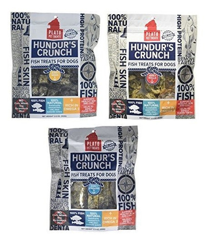 Hundur's Crunch Jerky - Premio Para Perros - 3 Paquetes