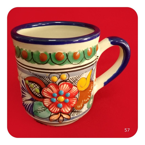 Imagen 3 de 8 de Taza Tarro De Talavera Poblana Grande 450ml Color Mod Var Tz