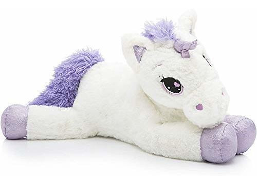 Unicornio De Peluche Juguetes Animales Suaves Grandes U...