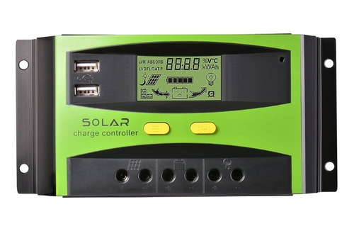 Regulador De Carga Panel Solar 20a 12v 24v Display Usb Pwm 