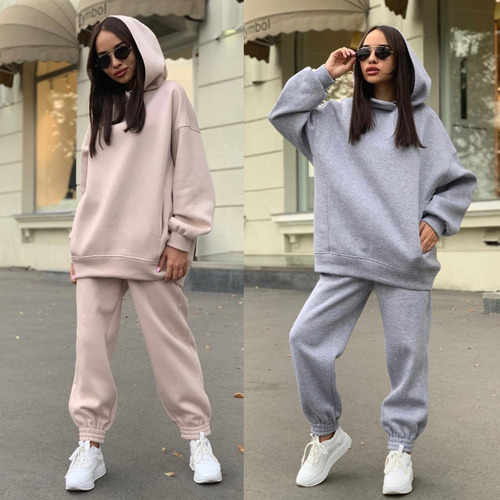 Conjunto De Sudadera De Manga Larga Con Capucha Y Pantalón C