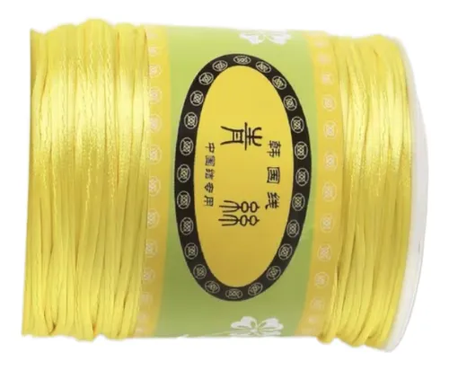 Hilo Cordón Cola De Ratón Rayon Color Amarillo 1mm 80 Mtrs