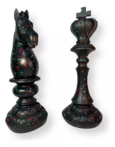 Adorno Peças de Xadrez para decoração moderna - cor Preto