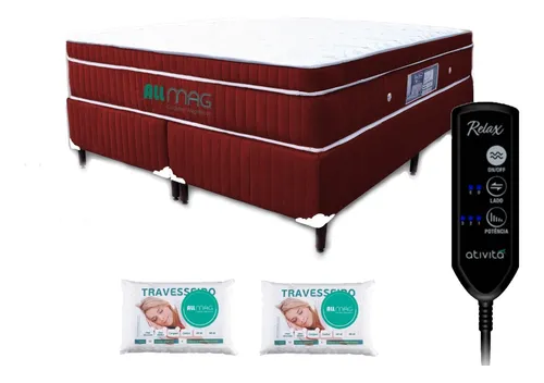 comprar Colchão Magnético Queen Size D45 Com Massageador + Base Box