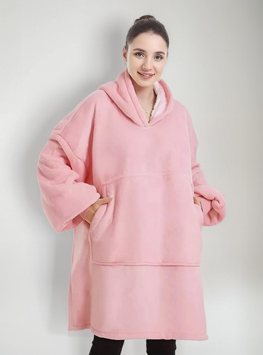Bata Con Capucha Salida De Baño Para Mujer Y Hombre Poleron Con Bolsillos Sudadera De Polar Sherpa Calienta Rapido Forro Polar Maxi Polerones 