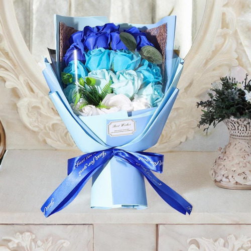 Jabón Rose Centres De Mesa De Flores Artificiales Azul