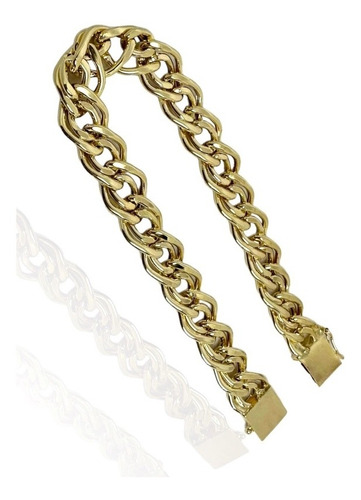 Pulseira Romana Grossa Ouro 18k 750 22 Cm 10 Mm